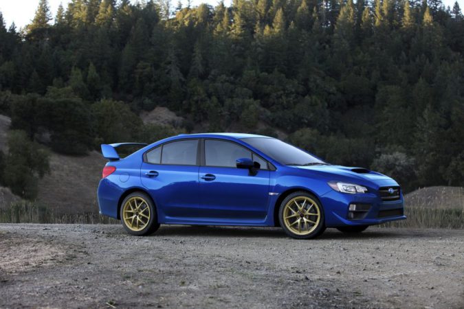 Impreza WRX STI blue gold rally homologation road car